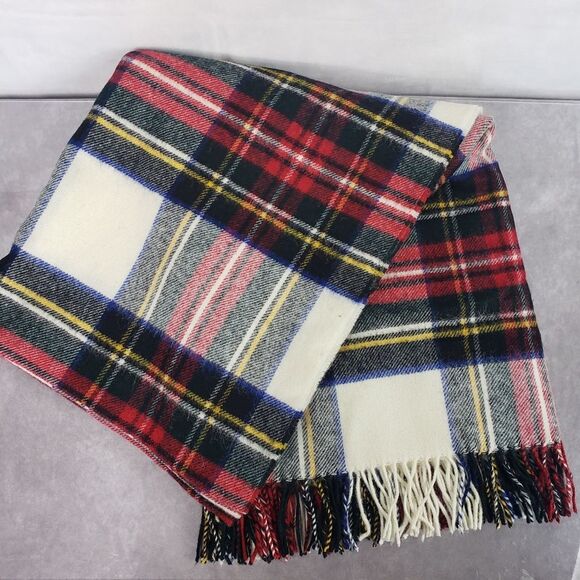 Prince of Scots Throw Tartan Tweed Fluffy Plaid Fringe Wool Blanket - Picture 1 of 8